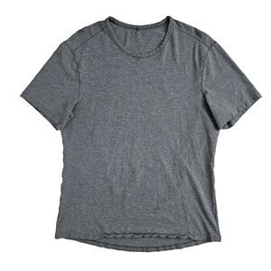 Lululemon (Mens Large) Short Sleeve Crew Neck Stretch Gray Athletic‎ Gym Running